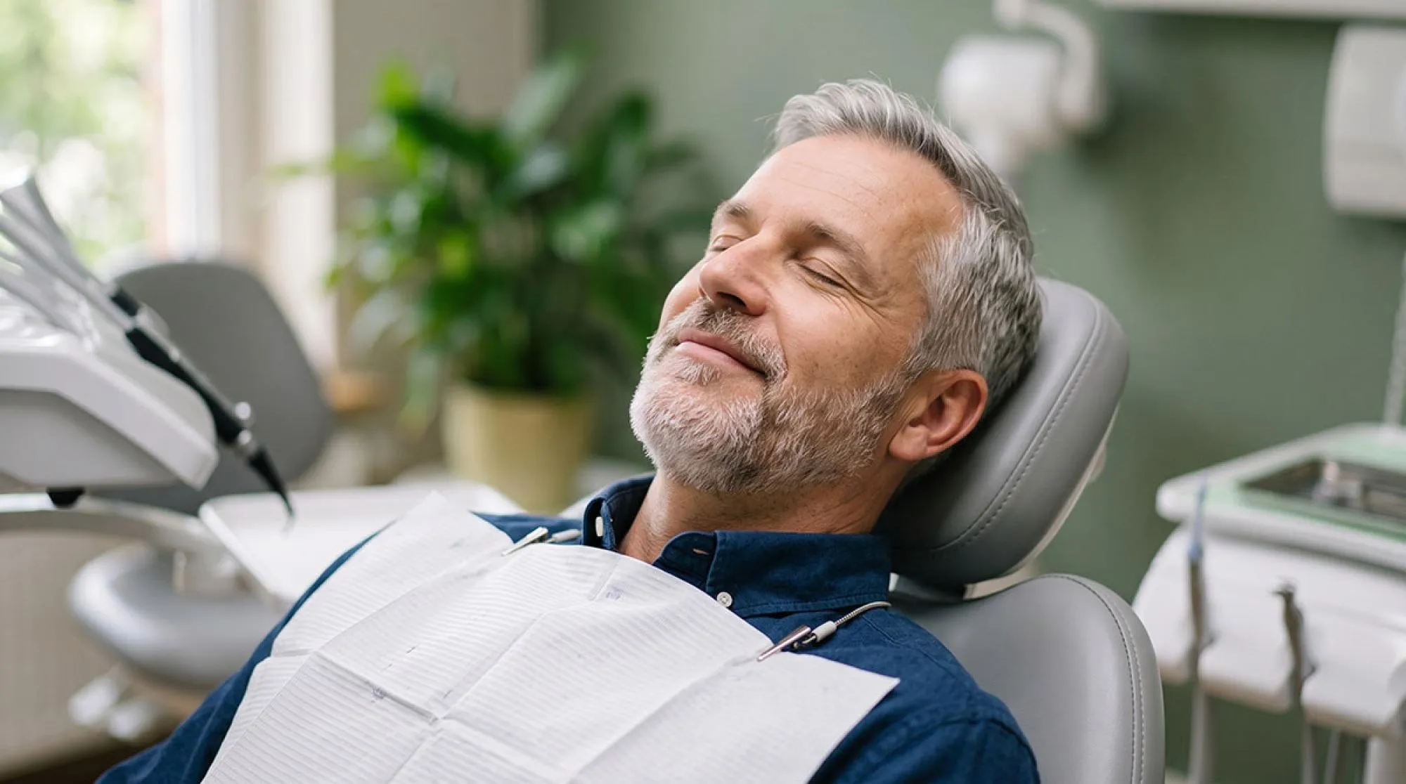 Relaxed patient at dental appointment