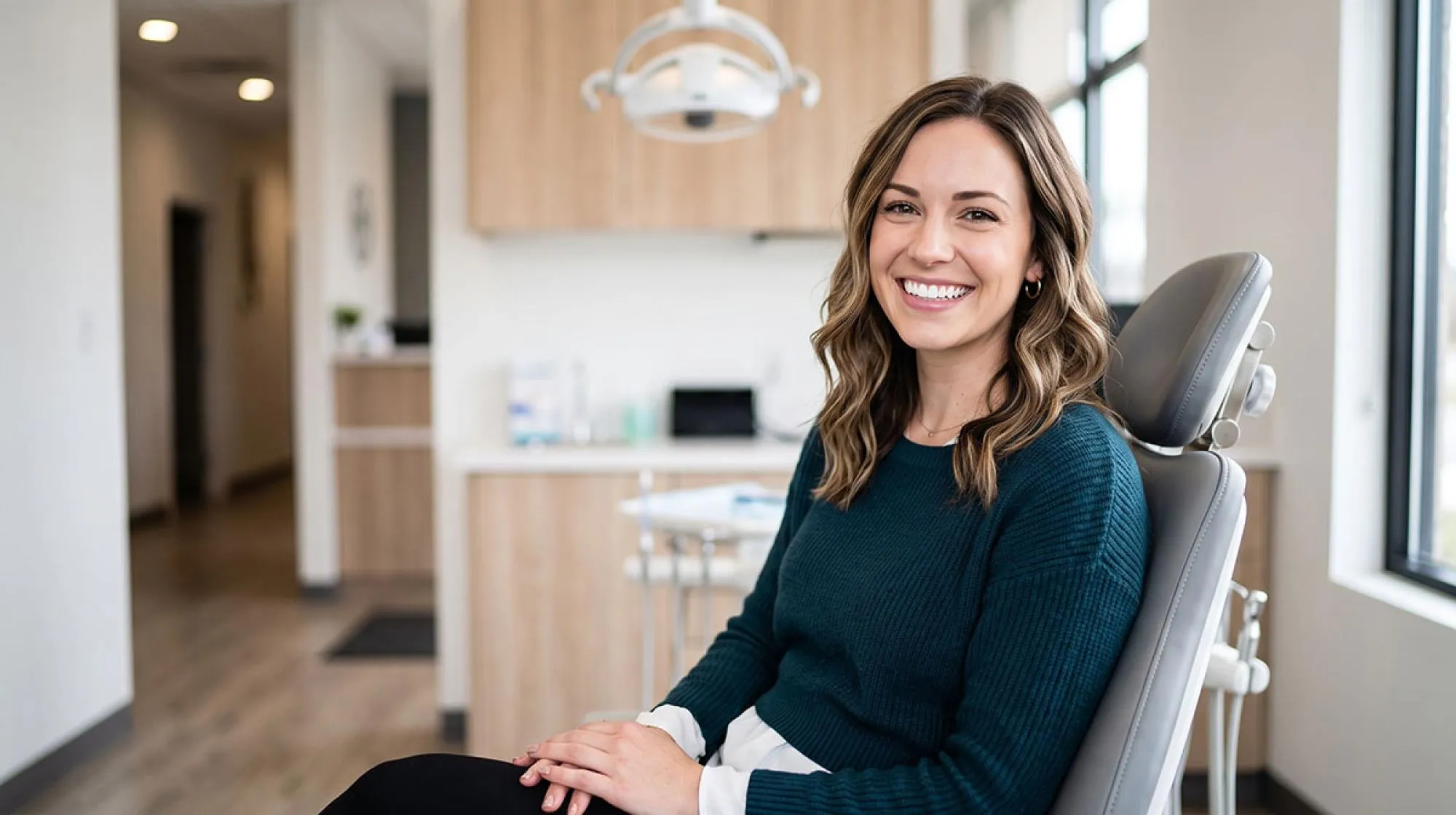 Female dental patient having teeth whitening service - AltaVia Dental